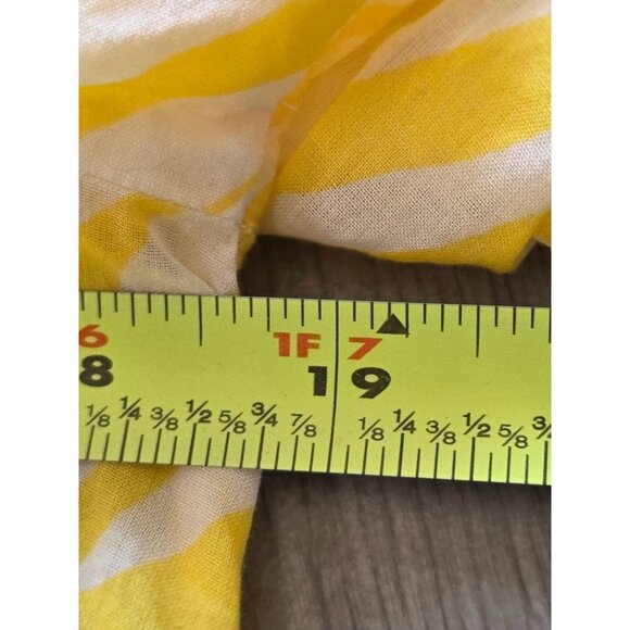 Talbots Petite Yellow & White Zebra Print Cotton Blouse Sp - Picture 7 of 8